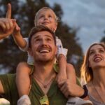 Family enjoying a festival