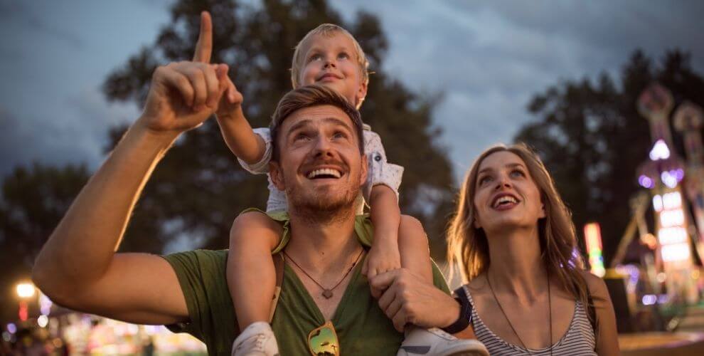 Family enjoying a festival